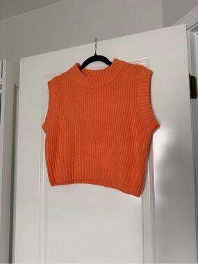 ASOS Ribbed Sleeveless Knit Tank Top - Orange